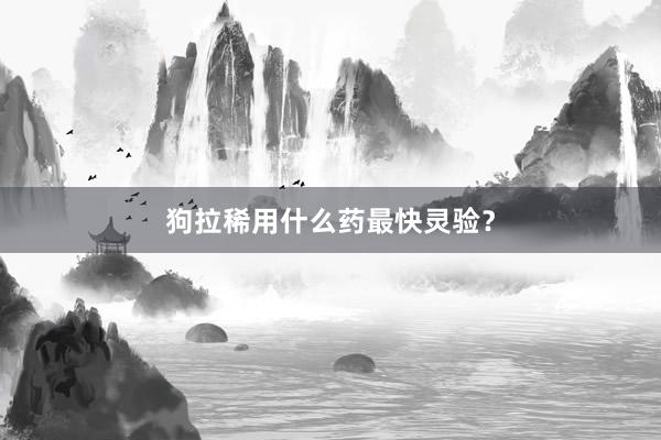 狗拉稀用什么药最快灵验？
